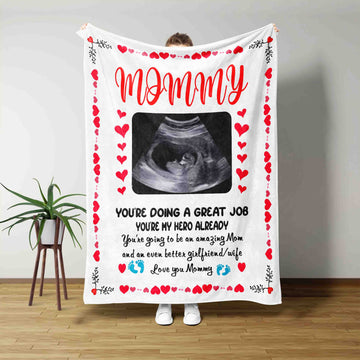 Mother Blanket, Ultrasound Blanket, Mother Gifts Blanket, Custom Name Blanket, Custom Image Blanket, Best Gift Blanket For Mother