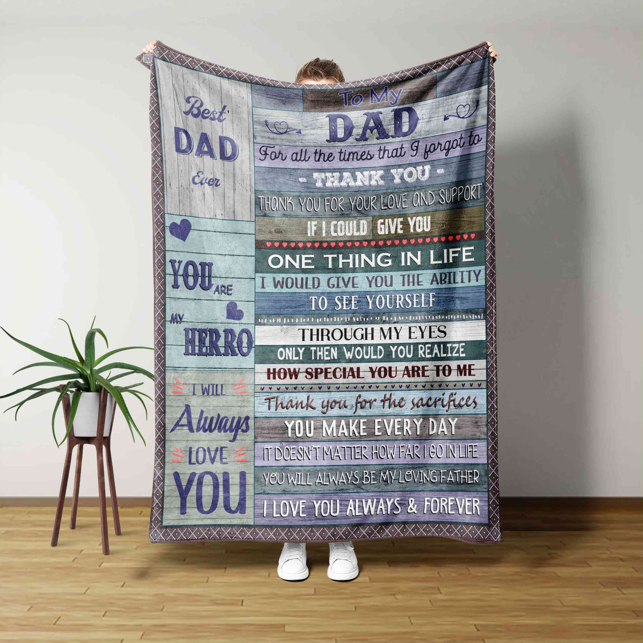 Father Blanket, Family Blanket, Best Dad Ever Blanket, Gift To My Dad Blanket, Blanket For Dad, Custom Name Blanket, Best Gift Blanket For Father