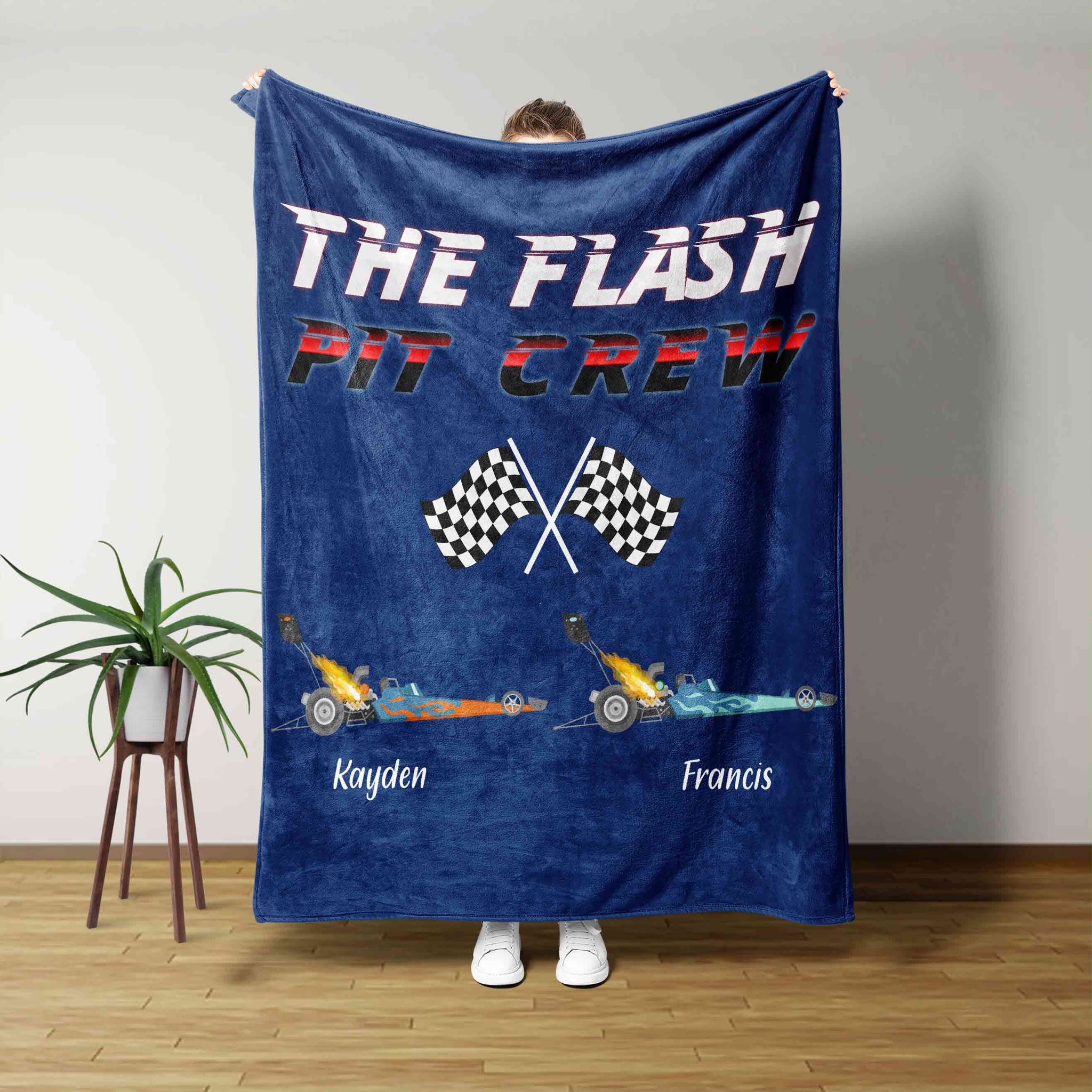 Custom Racing Blanket, The Flash Pit Crew Blanket, Pit Crew Blanket, Car Motorcycle Racing Blanket, Racer Gift Blanket, Custom Name Blanket