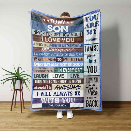 To My Son Blanket, Custom Blankets for Son, Blanket for Son, Son Blanket, Family Blanket, Custom Name Blanket, Son Gift Blanket