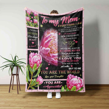 To My Mom Blanket, Custom Blankets for Mom, Flower Blanket, Blanket for Mom, Mom Blanket, Family Blanket, Custom Name Blanket, Mom Gift Blanket