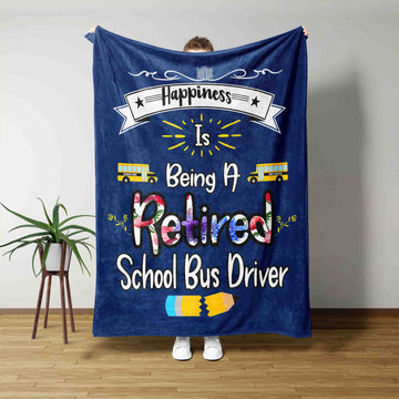 Retired School Bus Driver Blanket, School Bus Driver Blanket, Happy Retirement Blanket, Best Retirement Gifts Ideas, Blanket For Retired