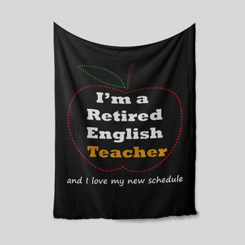 Retired English Teacher Blanket, English Teacher Blanket, Retirement Blanket, Happy Retirement Blanket, Best Retirement Gifts Ideas, Blanket For English Teacher