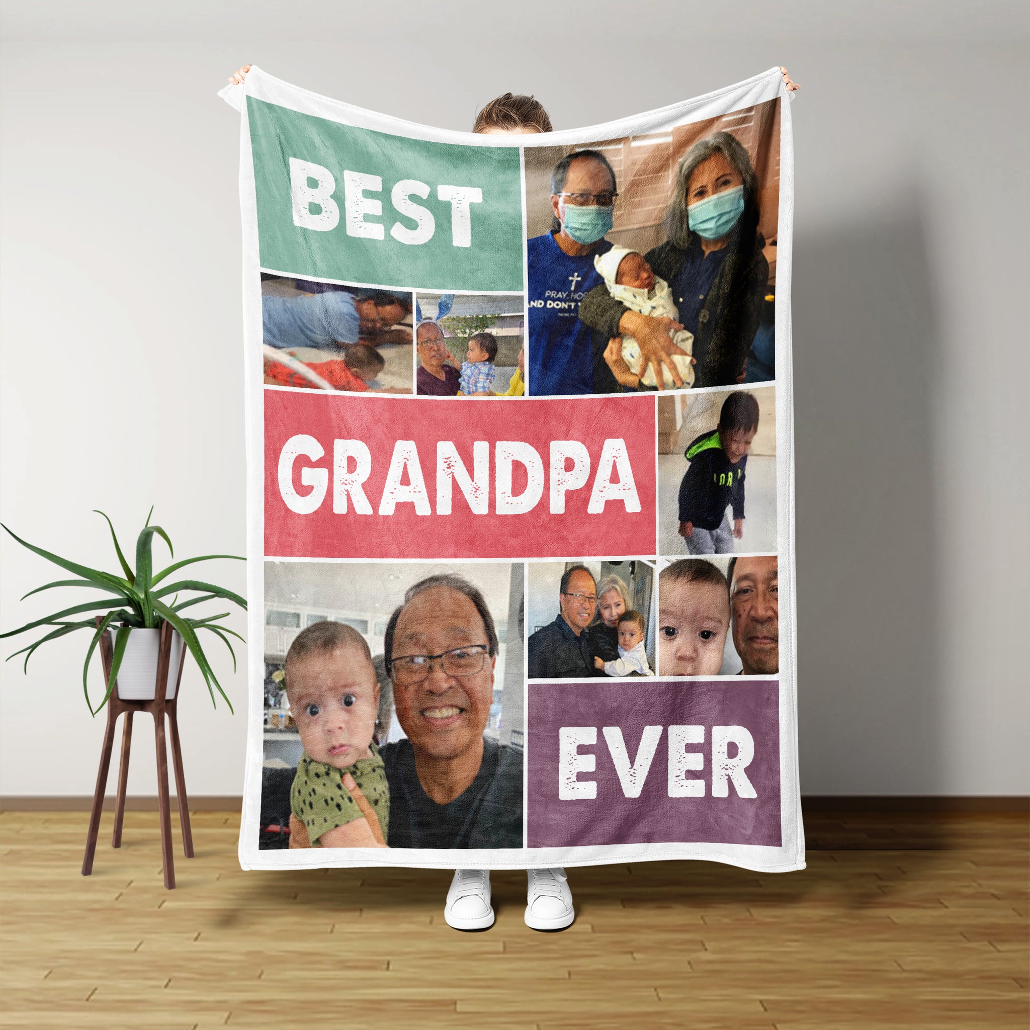 Best Grandpa Ever Blanket, Grandpa Blanket, Custom Photo Blanket, Best Grandpa Gift, Blanket For Grandpa, Gift Ideas For Grandpa
