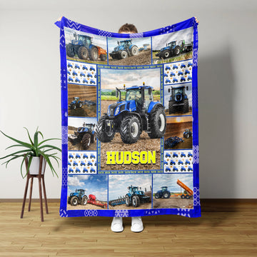 Personalized Tractor Blanket, Tractor Blanket, Farmhouse Blanket, Gift Ideas For Farmer, Tractor Lover Gift, Custom Name Blanket, Father's Day Gift