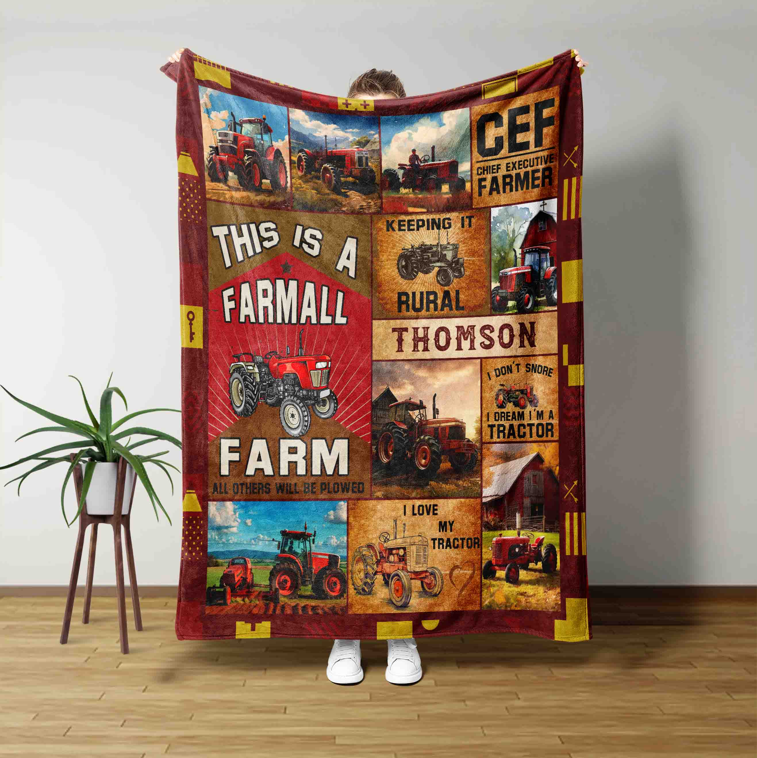 Personalized tractor blanket on sale
