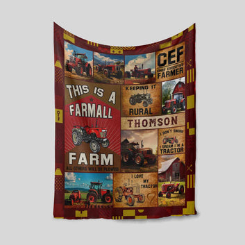 Personalized Tractor Blanket, Farmer Blanket, Tractor Blanket, Tractor Lover Blanket, Custom Name Blanket, Gift Ideas For Farmer, Tractor Birthday Gift