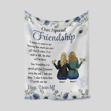 Friendship Blanket, Best Friend Blanket, Best Friend Gift, Sister Gift, Friendship Gift, Bestie Gift, Custom Name Blanket, Blanket For Friend