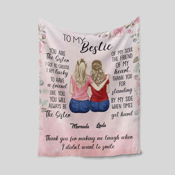 Personalized Bestie Blanket, To My Bestie Blanket, Best Friend Blanket, Birthday Gift For Best Friend, Blanket For Bestie, BFF Gift, Gift Ideas For Bestie