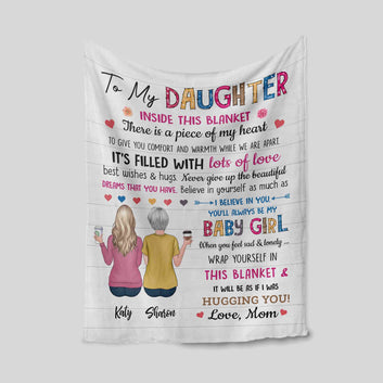 To My Daughter Blanket, Daughter Blanket, Blanket For Daughter, Family Blanket, Custom Name Blanket, Gift For Daughter, Daughter Birthday Gift