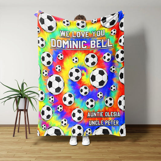Personalized Soccer Blanket, Soccer Blanket, Family Blanket, Custom Name Blanket, Blanket Gift For Kids, Sports Gifts, Soccer Player Blanket, Soccer Lover Gifts