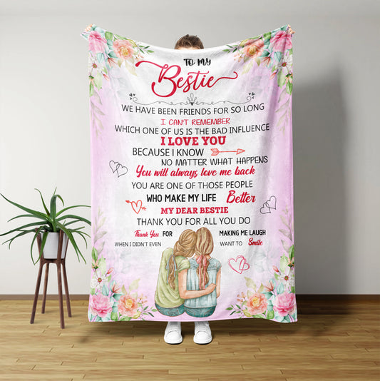 To My Betsie Blanket, Best Friend Blanket, Floral Blanket, Birthday Gift For Best Friend, Bestie Blanket, Custom Name Blanket, Blanket For Bestie, Gift For Her