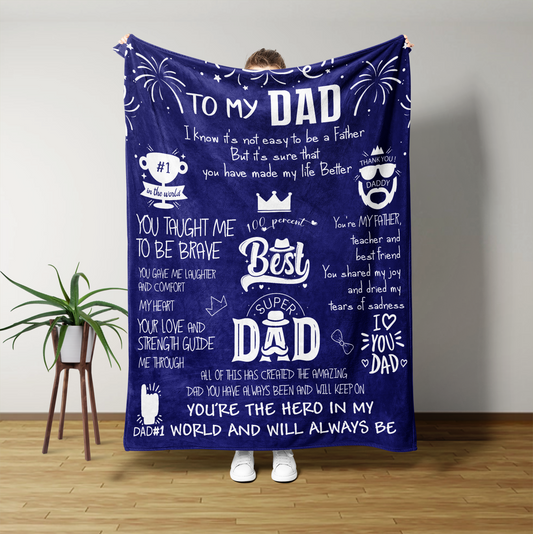 To My Dad Blanket, Dad Blanket, Family Blanket, Father Blanket, Custom Gift For Dad, Gift For Dad, Fathers Day Gift, Gift For Dad Birthday, Dad Gift
