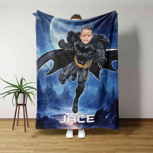 Personalized Kids Blanket, Kids Superhero Blanket, Superhero Blanket, Superhero Blanket For Kids, Custom Baby Shower Gift, Custom Face Blanket, Superhero Gift