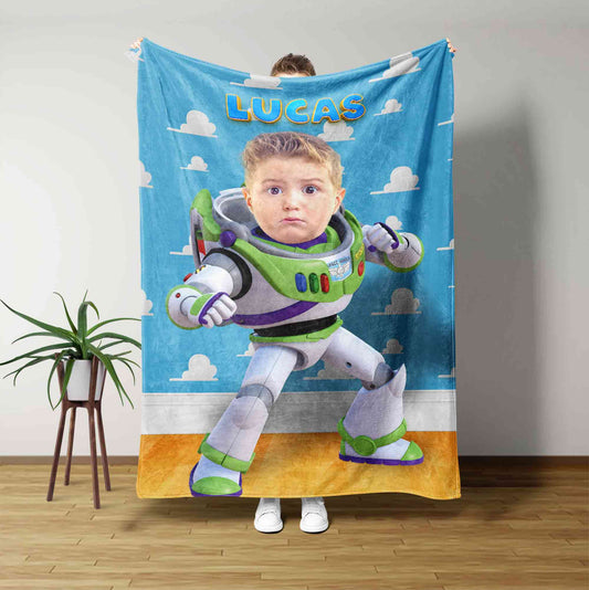 Personalized Superhero Blanket, Cartoon Blanket, Superhero Kids Blanket, Kids Face Blanket, Baby Shower Gifts, Custom Cartoon Blanket With Face, Boys Gifts