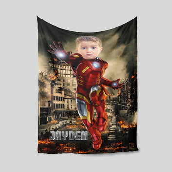 Personalized Kids Blanket, Kids Superhero Blanket, Superhero Blanket, Superhero Blanket For Kids, Custom Face Blanket, Custom Blanket For Boys, Baby Shower Gifts