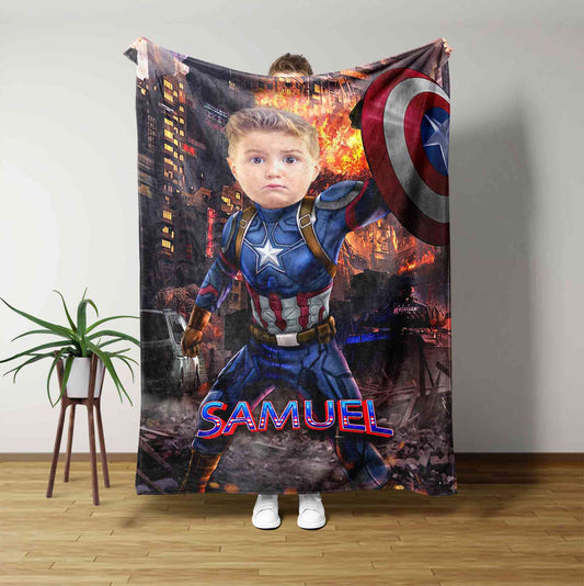 Personalized Superhero Blanket, Kids Superhero Blanket, Superhero Blanket, Superhero Blanket For Kids, Custom Face Blanket, Baby Shower Gifts, Custom Blanket For Boys