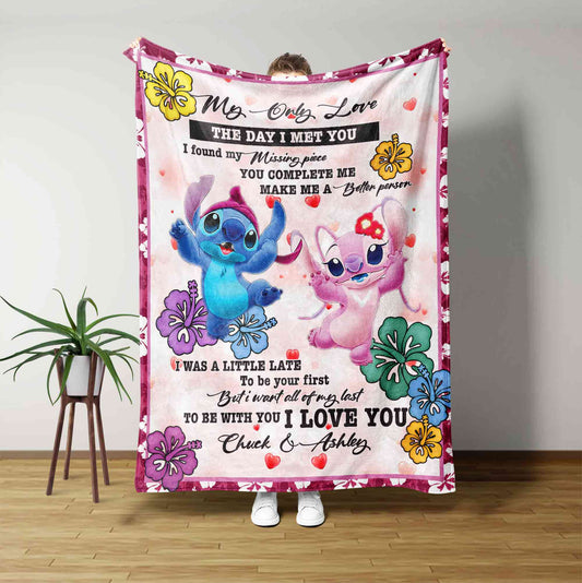 Personalized Couple Blanket, Cartoon Movie Blanket, Couple Blanket, Custom Name Blanket, Wedding Anniversary Gift For Couple, Blanket For Couple, Couple Gift