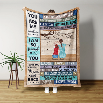 You Are My Sunshine Blanket, Personalized Name Blanket, To My Daughter Blanket From Mom Blanket, Family Blanket, Gift Blanket For Daughter