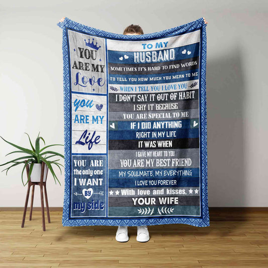 To My Husband Blanket, Husband Blanket, Anniversary Blanket, Custom Name Blanket, Birthday Gift For Husband, Husband Gift, Valentine's Day Gift For Husband