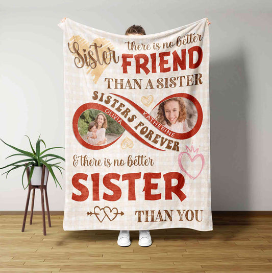 Personalized Sister Blanket, Sisters Forever Blanket, Best Friend Blanket, Best Sister Blanket, Custom Photo Blanket, Sister's Day Blanket, Gift For Sisters