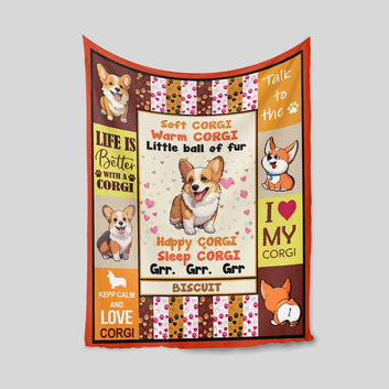 Personalized Name Blanket, Soft Corgi Warm Corgi Little Ball Of Fur Corgi Dog Blanket, Dog Lover Gift, Corgi Dog Blanket, Corgi Lover Blanket, Corgi Dog Gift, Dog Lover Gift Idea