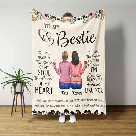To My Bestie Blanket, Best Friend Blanket, Bestie Blanket, Friendship Blanket, Custom Name Blanket, Bestie Gift, Gift For Best Friend
