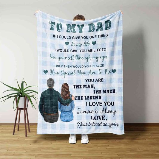 Personalized Name Blanket, To My Dad Blanket, Grandpa Blanket, Custom Dad Blanket, Fathers Day Gifts, Family Blanket, Blanket for Dad