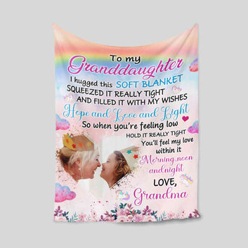 To My Granddaughter Blanket, Custom Name Blanket, Photo Blanket, Grandpa Blanket, Blankets for Girl, Granddaughter Blanket