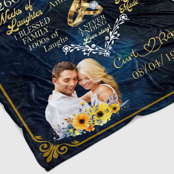 Happy 50th Anniversary Blanket, Personalized Name Blanket, Wedding Anniversary Blanket, Custom Photo Blanket, 50 Years Of Marriage Gift