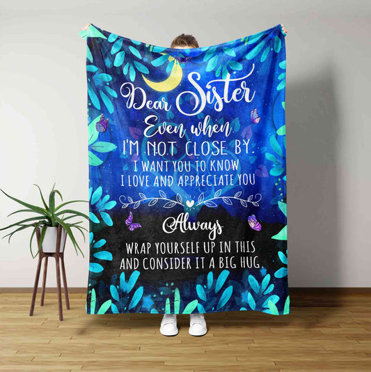 Dear Sister Blanket, Sister Blanket, Family Blanket, Blanket For Sister, Best Friend Gift, Bestie Blanket, Custom Name Blanket, Gift Ideas For Sister