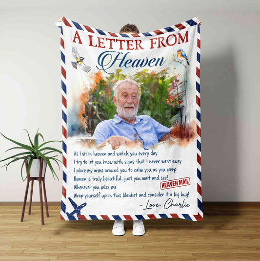 A Letter From Heaven Blanket, Personalized Memorial Blanket, Custom Photo Blanket, Memorial Blanket, Sympathy Blanket, Bereavement Gifts