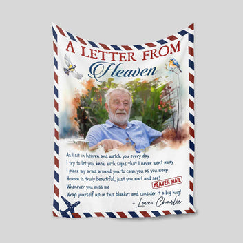 A Letter From Heaven Blanket, Personalized Memorial Blanket, Custom Photo Blanket, Memorial Blanket, Sympathy Blanket, Bereavement Gifts