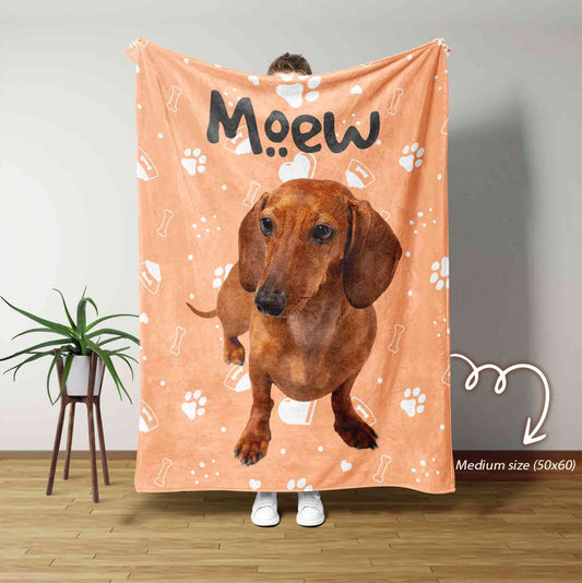 Personalized Pet Photo Blanket, Pet Blanket, Pet Photo Blanket with Name, Dog Picture Blankets, Dog Mom Gifts, Pet Gift, Pet Lover Gifts, Animal Lovers Gift