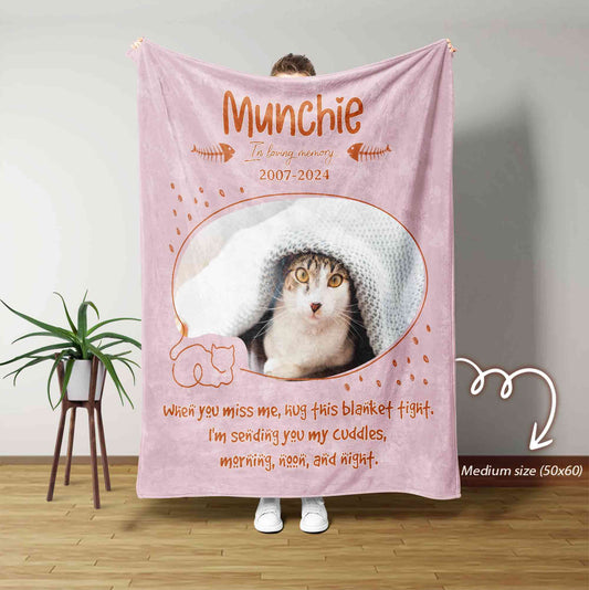 Personalized Pet Memorial Blanket, Custom Pet Photo Blanket, Pet Memorial Blanket, Cat Memorial Gift, Bereavement Gift, Sympathy Gift, Pet Lover Gifts