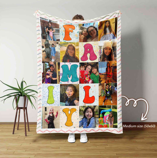 Personalized Family Photo Blanket, Family Blanket, Photo Blanket, Custom Photo Blanket, Mothers Day Gift, Family Gift, Anniversary Gift