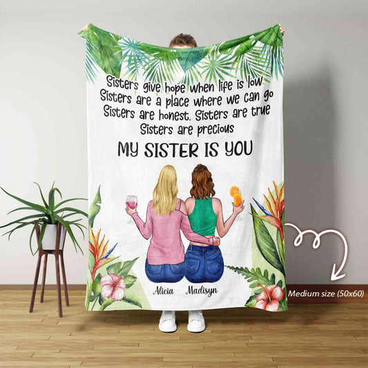 Personalized Sister Blanket, Sister Blanket, Blanket For Sister, Custom Gift For Sister, Sister To Sister Gift, Birthday Gift For Sister, Gift For Her