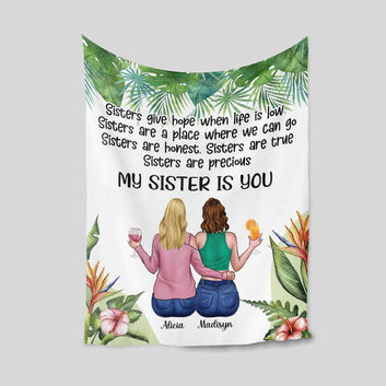 Personalized Sister Blanket, Sister Blanket, Blanket For Sister, Custom Gift For Sister, Sister To Sister Gift, Birthday Gift For Sister, Gift For Her