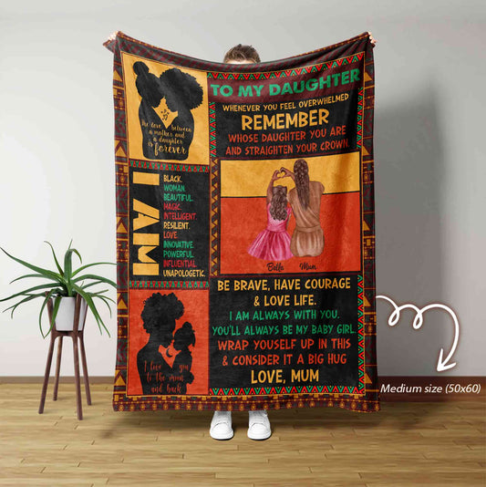 Personalized To My Daughter Blanket, Mom and Daughter Blanket, Blanket For Daughter, Family Blanket, Gift For Daughter, Daughter Birthday Gift