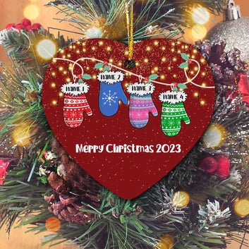 Personalized Mitten Ornament, Merry Christmas Ornament, Mitten Ornament, Family Ornament, Custom Name Ornament, Ornament With Name
