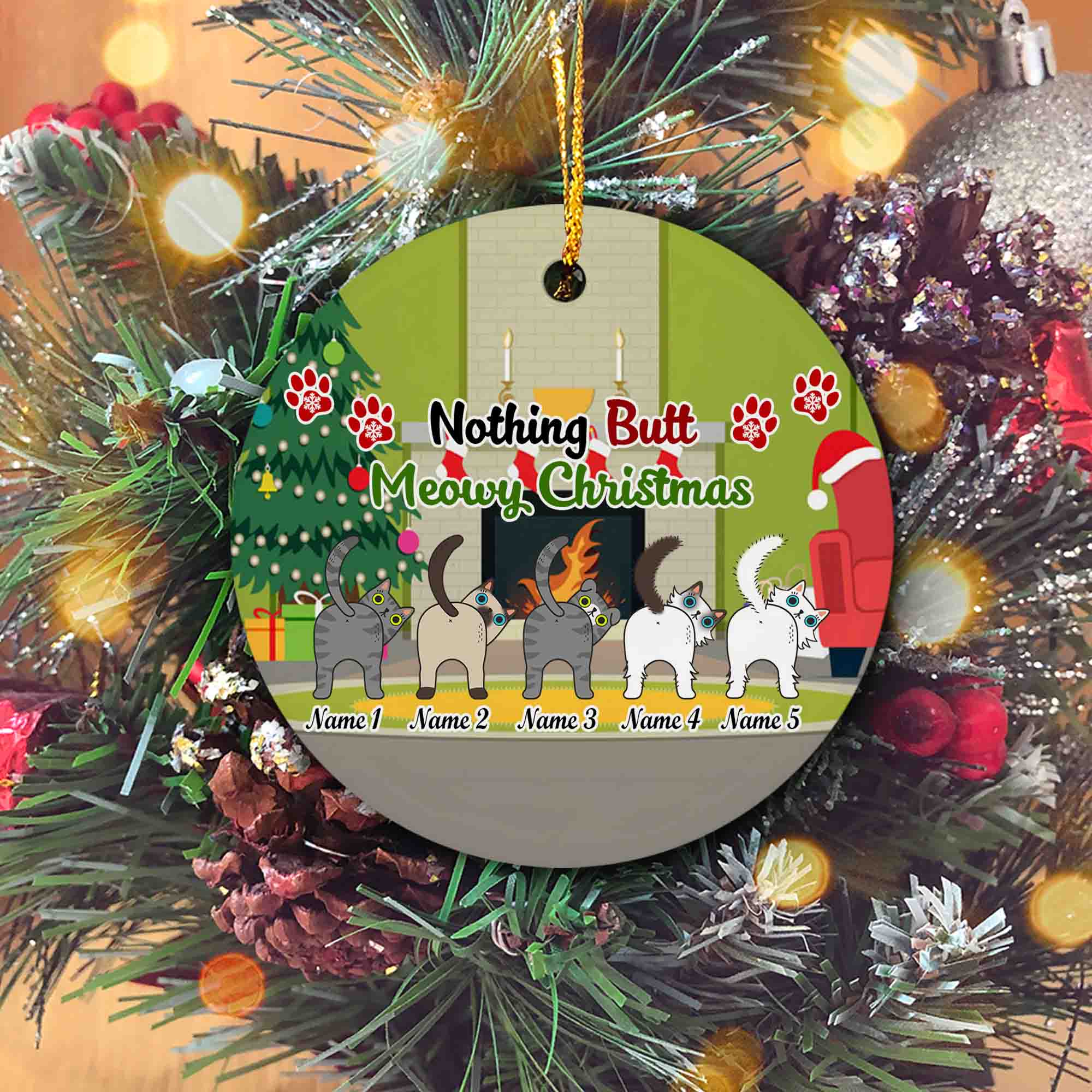 Nothing Butt Neowy Christmas Ornament, Cat Christmas Ornament, Cat Ornament, Custom Name Ornament, Pet Ornament, Cat Lover Gifts, Cat Christmas Gift