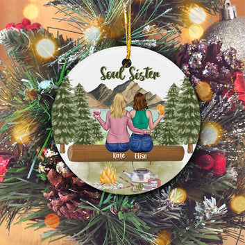 Personalized Sister Ornament, Soul Sister Ornament, Best Friend Ornament, Custom Name Ornament, Sister Gift, Gift For Sister