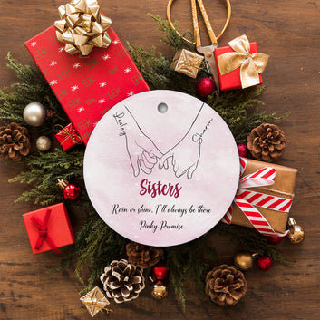 Personalized Sisters Ornament, Sisters Ornament, Holding Hand Ornament, Best Sister Gift, Sisters Birthday Gifts, Custom Name Ornament, Sister Gift, Long Distance Sisters Gift