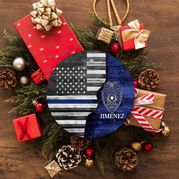 Personalized Police Ornaments, Thin Blue Line Ornaments, Police Ornament, Police Officer Ornament, Police Gift, Christmas Ornament, Gift For Police Officer