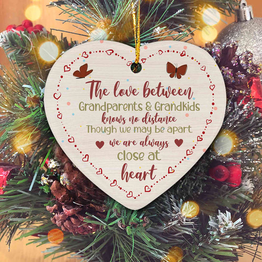 The Love Between Grandparents And Grandkids Knows No Distance Ornament, Long Distance Gift, Gift For Grandparents, Family Ornament, Grandparents Gift
