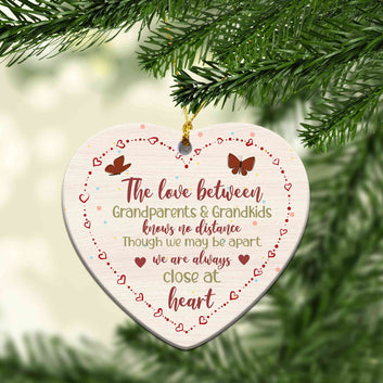 The Love Between Grandparents And Grandkids Knows No Distance Ornament, Long Distance Gift, Gift For Grandparents, Family Ornament, Grandparents Gift