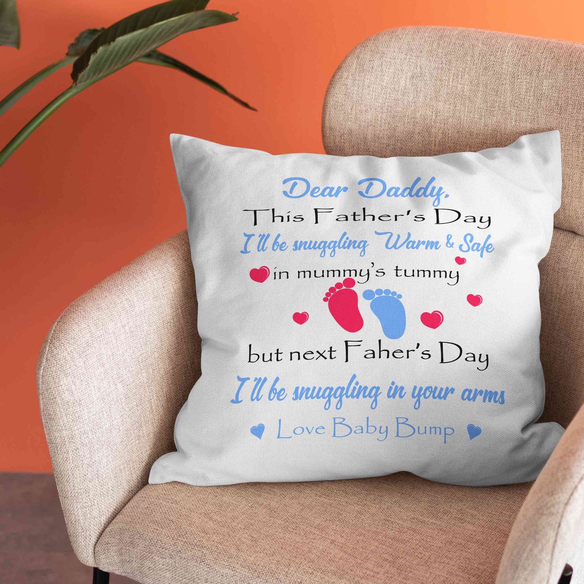 Dear Daddy Pillow, Happy Father's Day Pillow, Family Pillow, Custom Name Pillow, Gift Pillow For Father