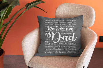 We Love You Dad Pillow, Dad Pillow, Custom Kids Name Pillow, Father's Day Present, Gift from Kids, Perfect Gift For Dad, Pillow for Father