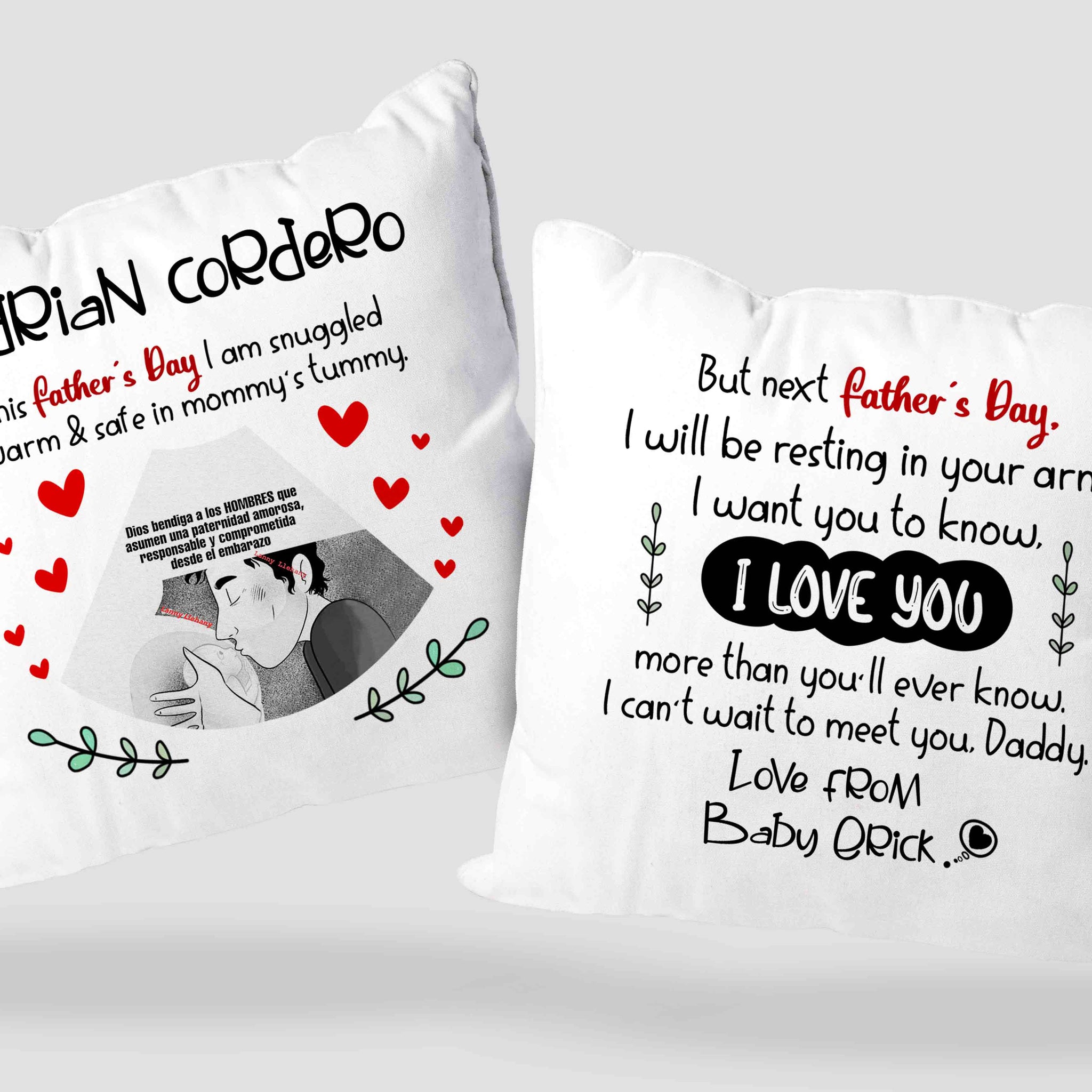 Personalized Pillow For Dad, Expecting Dad Gift, Father's Day Pillow, Soon to be Daddy Pillow, Custom Ultrasound Pillow, Baby Announcement, New Dad Pillow