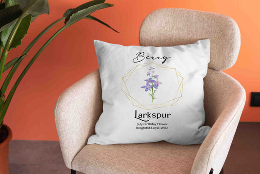 Personalized Birth Flower Pillow, Birthday Flower Pillow, Flower Pillow, Birth Month Flower Pillow, Custom Name Pillow, Best Gift Pillow For Birthday